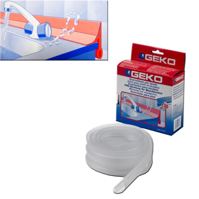 Guarnicion pvc para lavabos- fregaderos transparente 130cm