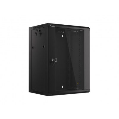 Armario lanberg mural rack 19pulgadas 18u 450 flat pack negro