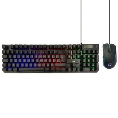 Ewent Teclado + Raton Gaming Negro PL3201