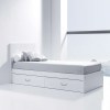 Cama junior 90x200 cm con cajones inferiores · JOY White · Alondra