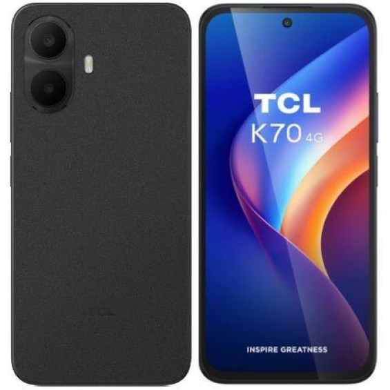 Teléfono móvil Smartphone TCL K70, 4G, 4GB, 128GB, 6.8 pulgadas, 5200 mAh, 50 MP, clase A, negro