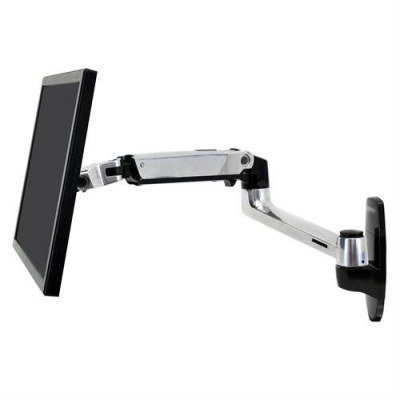 Ergotron LX Wall Mount LCD Arm - Kit de montaje (brazo articulado, base de montaje, abrazaderas de extensión) para pantalla LCD - aluminio - tamaño de pantalla: hasta 27 - se puede instalar en la par