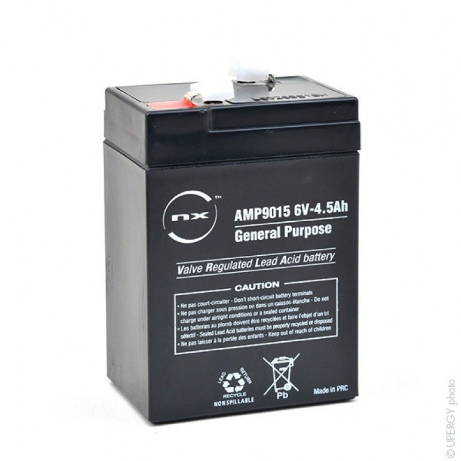Bateria PLOMO AGM 6Vdc 4,5Ah medidas 70x47x100 ENIX