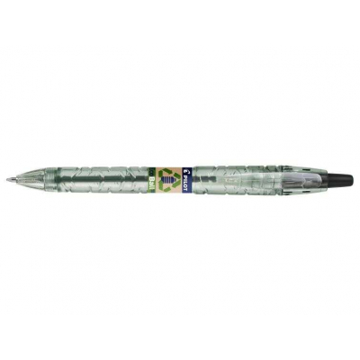 Pilot Boligrafo de Bola Retractil B2P Ecoball BeGreen - Punta Redonda 1mm - Trazo 0.27mm - 86,64% de Plastico Reciclado - Recargable - Color Negro