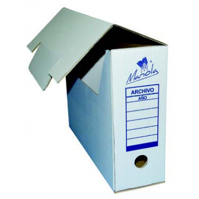 Mariola 25 Cajas de Archivo Definitivo Tamaño Folio Prolongado - Medidas 27,5x12x39cm - Ideal para Organizar Documentos - Color Blanco y Azul