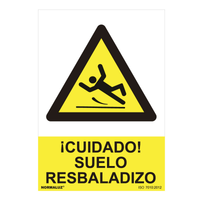 Cartel peligro cuidado suelo resbaladizo (pvc 0.7mm) 30x40cm normaluz