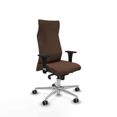 Albacete dirección sincro bali marrón oscuro brazos 1D cromados base aluminio ruedas 65 engomadas