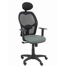 Piqueras y Crespo Silla Alocén malla negra asiento bali gris brazos regulables cabecero fijo