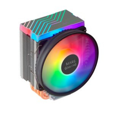(Km0) VENTILADOR CON DISIPADOR PARA CPU MARS GAMING MCPU44 BLACK ILUMINACION DUAL ARGB 4 HEATPIPES A