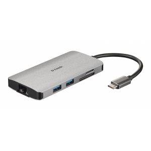 D-Link - DUB-M810 base para portátil y replicador de puertos Alámbrico USB 3.2 Gen 1 (3.1 Gen 1) Type-C Aluminio