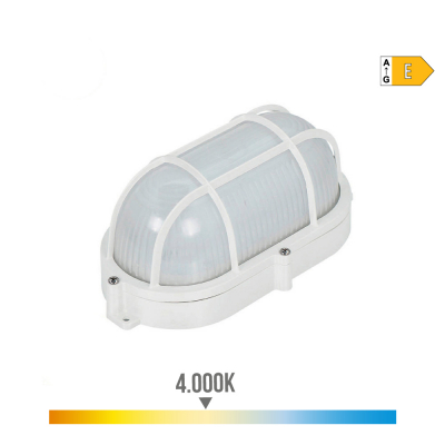 Aplique led oval rejilla exterior 9 w 1066 lm 4000k ip65 11,8 x 21,2 x 9 cm