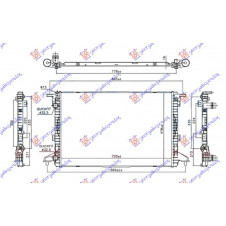 RADIATOR 1.4 TFSi PETROL - 2.0 TDi DIESEL (720x480x16) TUBE 32-32 (NRF)