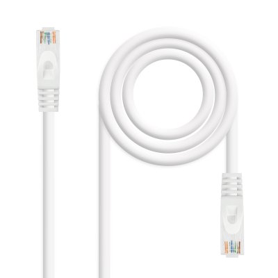 Cable de red latiguillo RJ45 LSZH Cat.6A UTP AWG24, Blanco, 2.0m