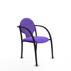 Piqueras y Crespo Pack 2 sillas Hell?n chasis 4 patas negro bali lila