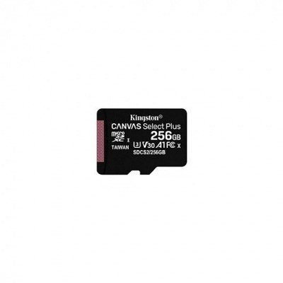 Kingston Technology Paquete de una tarjeta micSDXC Canvas Select Plus 100R A1 C10 de 256 GB sin ADP