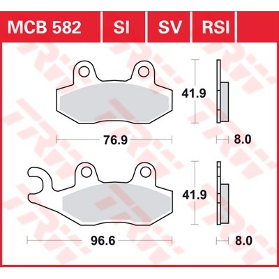 Pastillas de freno metal sinterizado SV TRW MCB582