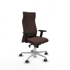 Piqueras y Crespo Albacete direcci?n sincro similpiel marr?n oscuro brazos 2D base aluminio ruedas 65 engomadas