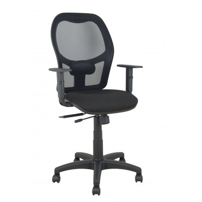 Silla Alocén traslack malla negra asiento bali negro brazos regulables