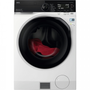 Lavadora -  secadora AEG LWR9816O1C, Serie 9000, 10kg lavado, 6kg secado, 1600rpm, clase A/B, 51 kWh año, 76dB, 10 programas, AbsoluteCare, Inverter, display, blanco y negro