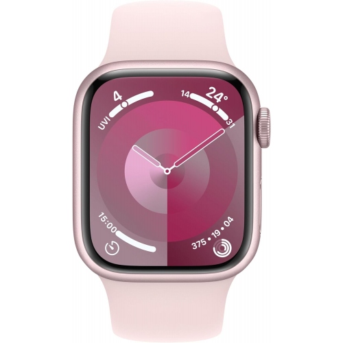 Apple Watch Series 9/ GPS/ Cellular/ 41mm/ Caja de Aluminio Rosa/ Correa Deportiva Rosa Claro M/L