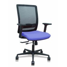 Piqueras y Crespo Silla Haches traslack malla negra asiento bali azul claro brazos 2D ruedas 65mm
