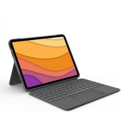 Funda con Teclado Logitech Combo Touch para Tablets Apple Ipad Air 4 Gen 2020 de 10.9/ Gris