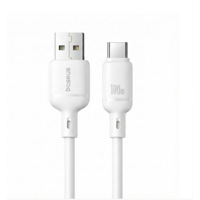 OS-BASEUS SILKY FAST CHARGING DATA CABLE USB-A TO USB-C 3A 2M MOON WHITE