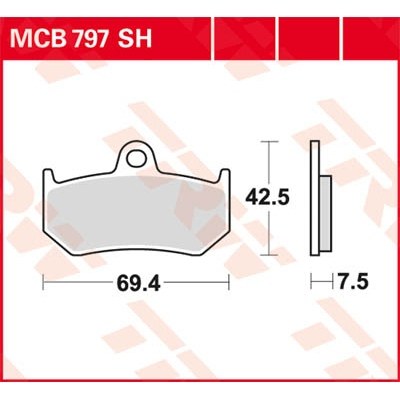 Pastillas de freno traseras sinterizadas serie SH TRW MCB797SH