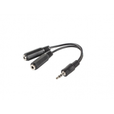 Adaptador lanberg jack stereo macho a jack stereo hembra x2 10 cm negro