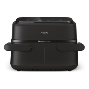 Freidora de aire Philips NA150/00, 7.1 litros, 2 Cestas, 2450W, negro