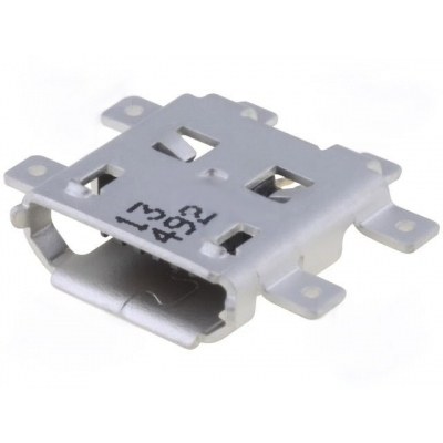 Conector MicroUSB Hembra B cto. impreso 5pin horizontales