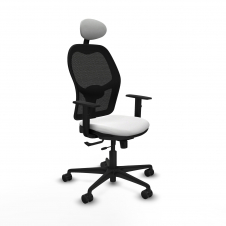 Piqueras y Crespo Jorquera traslack malla negra bali blanco brazos 1D base nailon cabecero fijo ruedas 65mm nailon