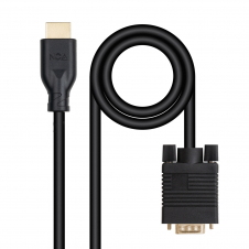 Nanocable Cable conversor VGA/M a HDMI/M, Negro, 1.8m