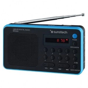 Radio Portátil Sunstech RPDS32BL, negro y azul