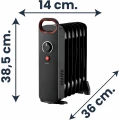 Radiador de aceite mini Infiniton HORM-N10, 900 W, 1 potencia, termostato regulable, negro - imagen 2