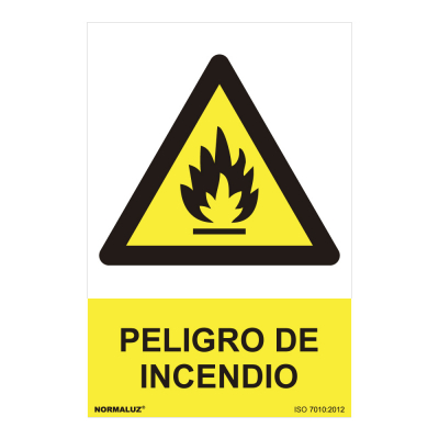 Cartel peligro peligro de incendio (pvc 0.7mm) 30x40cm normaluz