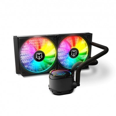 Kit refrigeracion liquida cpu nox hummer h - 240 - radiador doble - argb