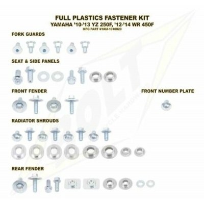 Kit tornillería de plástica Bolt 10-13 YZ250F 12-13 WR450F YAM-1010020