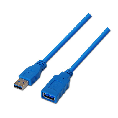 Aisens - Cable Usb 3.0, Tipo A/M-A/H, Azul, 2M