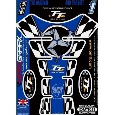 Protector de depósito Motografix Isla de Man TT 4 piezas azul IOMTT05B