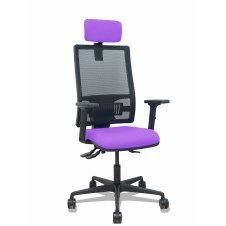 Piqueras y Crespo Silla Bormate asincro malla negra asiento bali lila brazos 2D ruedas 65mm cabecero regulable
