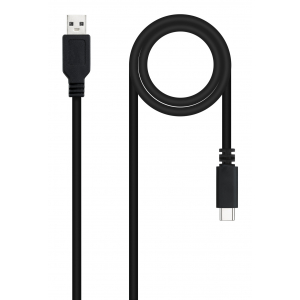 CABLE USB 2.0 3A, TIPO USB-C/M-A/M, NEGRO, 3.0 M