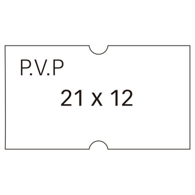 Apli Etiquetas Blancas de Alta Calidad para Maquinas Etiquetadoras de Precios de 1 Linea - Tamaño 21x12mm - Adhesivo Removible - Pack de 6 Rollos con 1000 Etiquetas Cada Uno - Texto Pvp Preimpreso - C