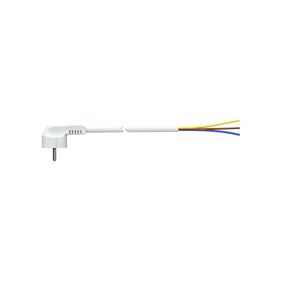 Cable con clavija tipo f 2m 3x1.5mm 4,8mm 16a 250v t/tl blanco. solera 7000/2.