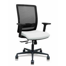 Piqueras y Crespo Silla Haches traslack malla negra asiento bali blanco brazos 2D ruedas 65mm