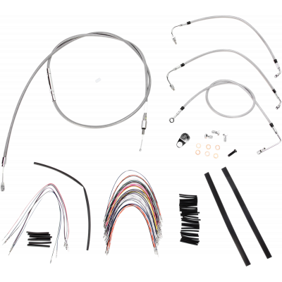 Kit completo de cable de manillar/línea de freno en acero inoxidable trenzado BURLY BRAND B30-1093