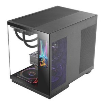 CAJA ATX CUBE MARS GAMING MCMIRAGE NEGRO CRISTAL CONTINUO LCD GPU 400mm 1x3.5 2x2.5