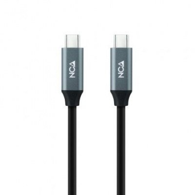 Cable USB 3.2 Nanocable 10.01.4300/ USB Tipo-C Macho - USB Tipo-C Macho/ 50cm/ Gris y Negro