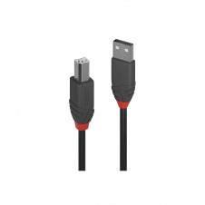 Lindy 36671 cable USB 0,5 m USB 2.0 USB A USB B Negro, Gris