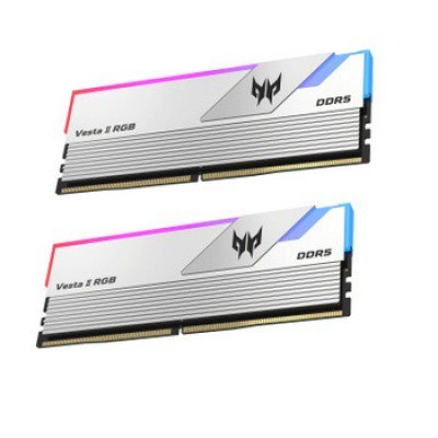 Memoria ram ddr5 64gb 2x32gb acer predator vesta2 - udimm - 6000mhz cl 30 silver rgb